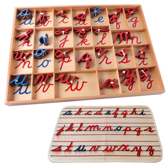 Practicing Cursor Abc Cursive Moveable Alphabet Montessori Language Materials Grammar Symbols ...