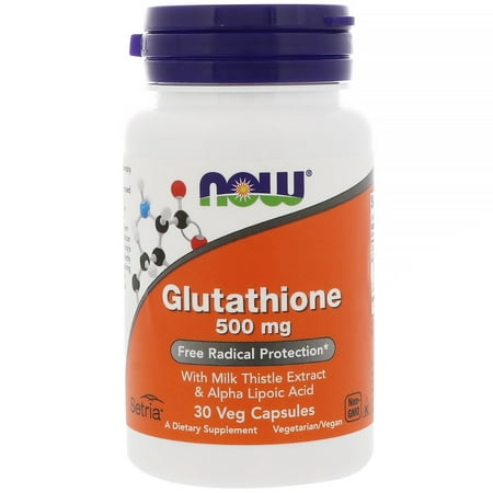 Now Foods  Glutathione  500 mg  30 Veg Capsules (Best Glutathione Injection Brand)