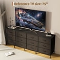 thumbnail image 4 of 12 Drawer Dresser for Bedroom, Dresser TV Stand for 65, 75, 80 Inch TV, Wide Chest of Drawers, Fabric Dressers Dresser for Living Room black / white, 4 of 7