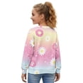 thumbnail image 3 of COEQINE Back to School Cardigan for Girls, Fun Print Lightweight Long Sleeve Sweater Alternative, Button Front Layer for Classroom & Playground, for 11-12 Years, Donut Daisy Pink, 3 of 7