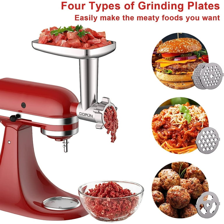 Meat Grinder & Slicer Shredder Attachments for KitchenAid Stand Mixer, Meat  Grinder with Sausage Stuffer Tubesand and Slicer shredder Set, For KitchenAid  Mixer Accessories 
