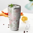 thumbnail image 4 of 30oz Pioneer Flower Floral Print Pattern Tumbler, Double Wall Vacuum Insulated Cup, BPA-Free Leak Proof Lid & Reusable Straws, Hot 12h, Cold 34h, 4 of 6