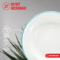 thumbnail image 4 of Red Co. Set of 4 Enamelware Metal Classic 8" Round Salad Plate, Solid White/Teal Rim, 4 of 9