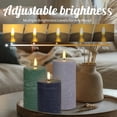 thumbnail image 3 of Rechargeable Flameless LED Pillar Candles–Luminous Real Wax Indoor Home Decor–Set of 3, Realistic Flickering LED Flame,Remote & Timer, USB-Rechargeable?Verdant & Ash Tones?, 3 of 5