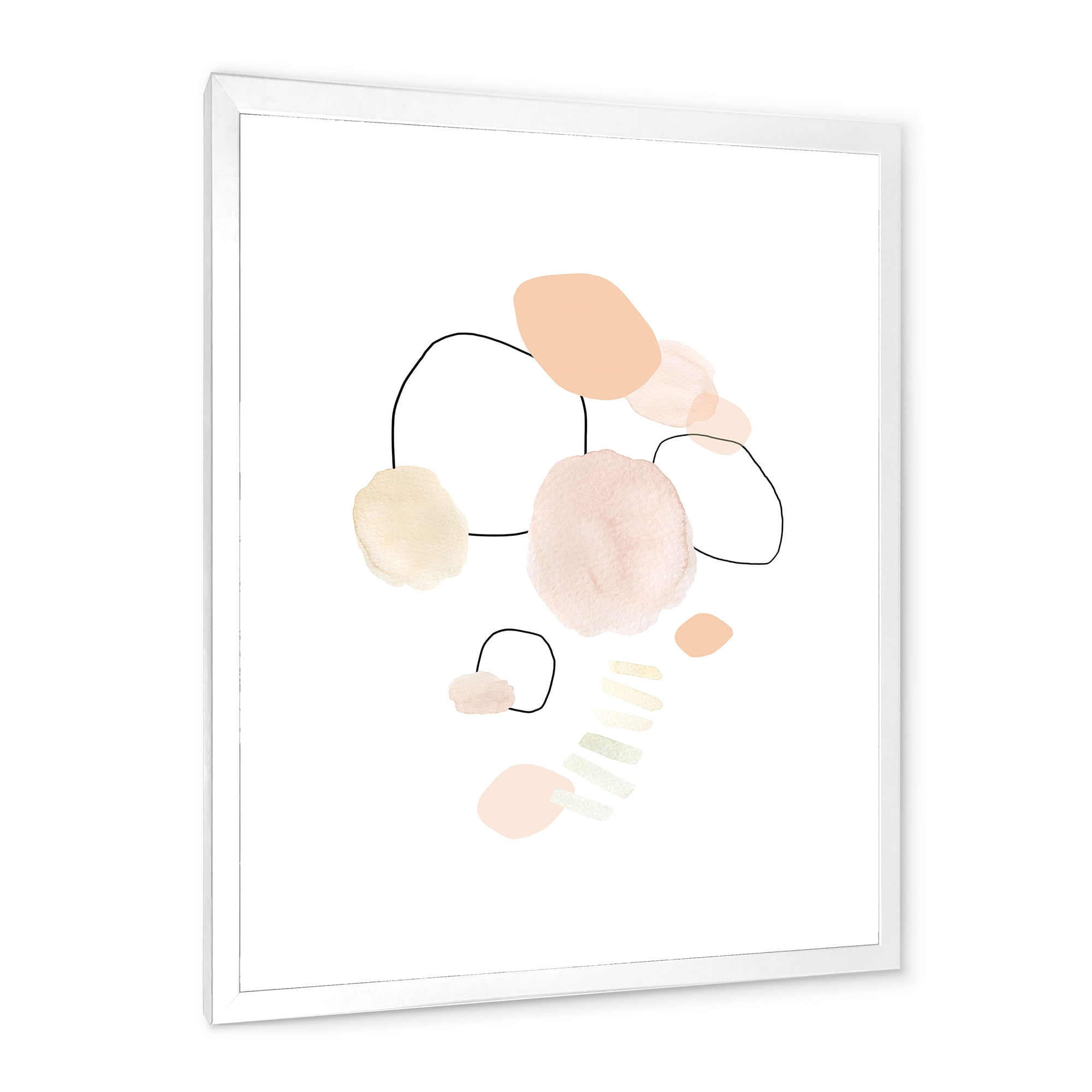 Designart 'Watercolour Stains On White' Shabby Chic Framed Art Print