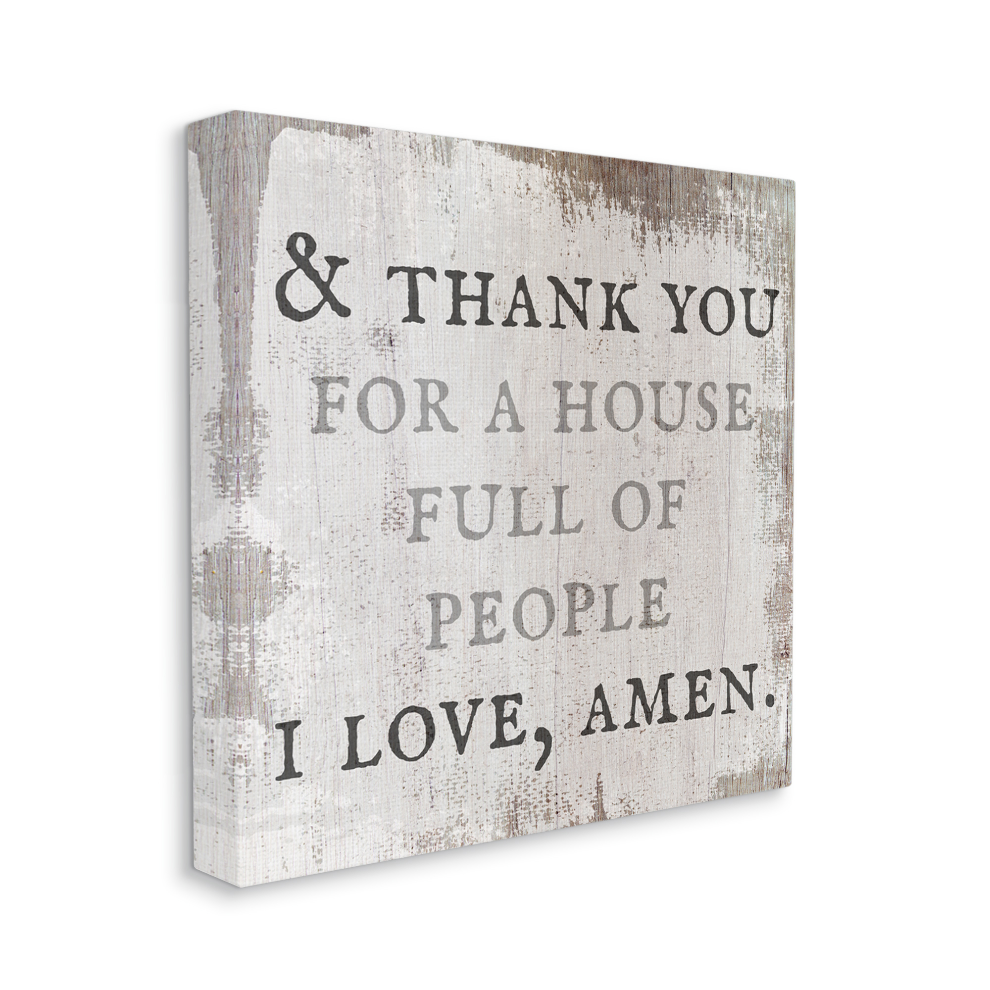 Stupell Industries House Full Of People Amen Phrase Rustic Family, 30 x 30, Design by Daphne Polselli