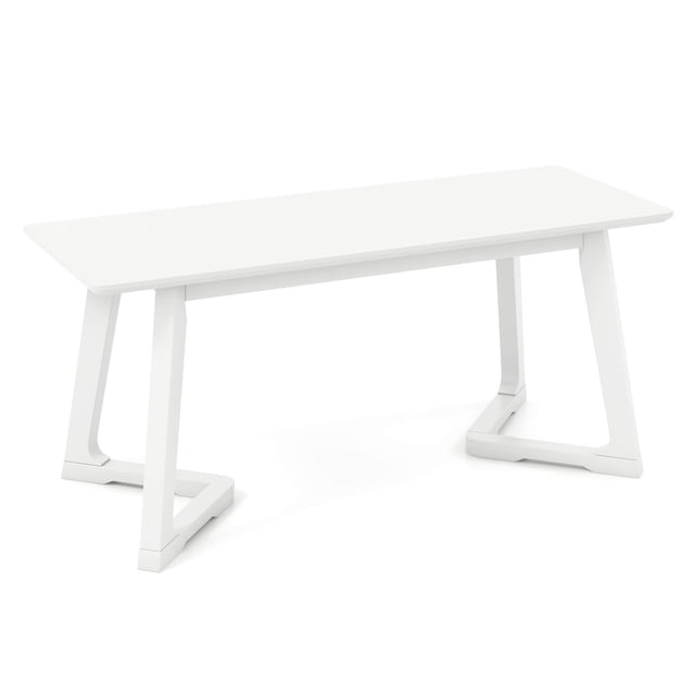 Costway 1 PCS 42" Modern Entryway Bench with Rubber Wood Legs Smooth Seating Area Easy Assembly