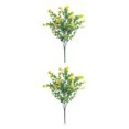 thumbnail image 2 of Yuarrent Flores de simulación Milán hierba ramo de flores de plástico hogar Oficina decoración Artificial boda fiesta jardín flor falsa amarillo 2piezas Yuarrent CBP014991, 2 of 5