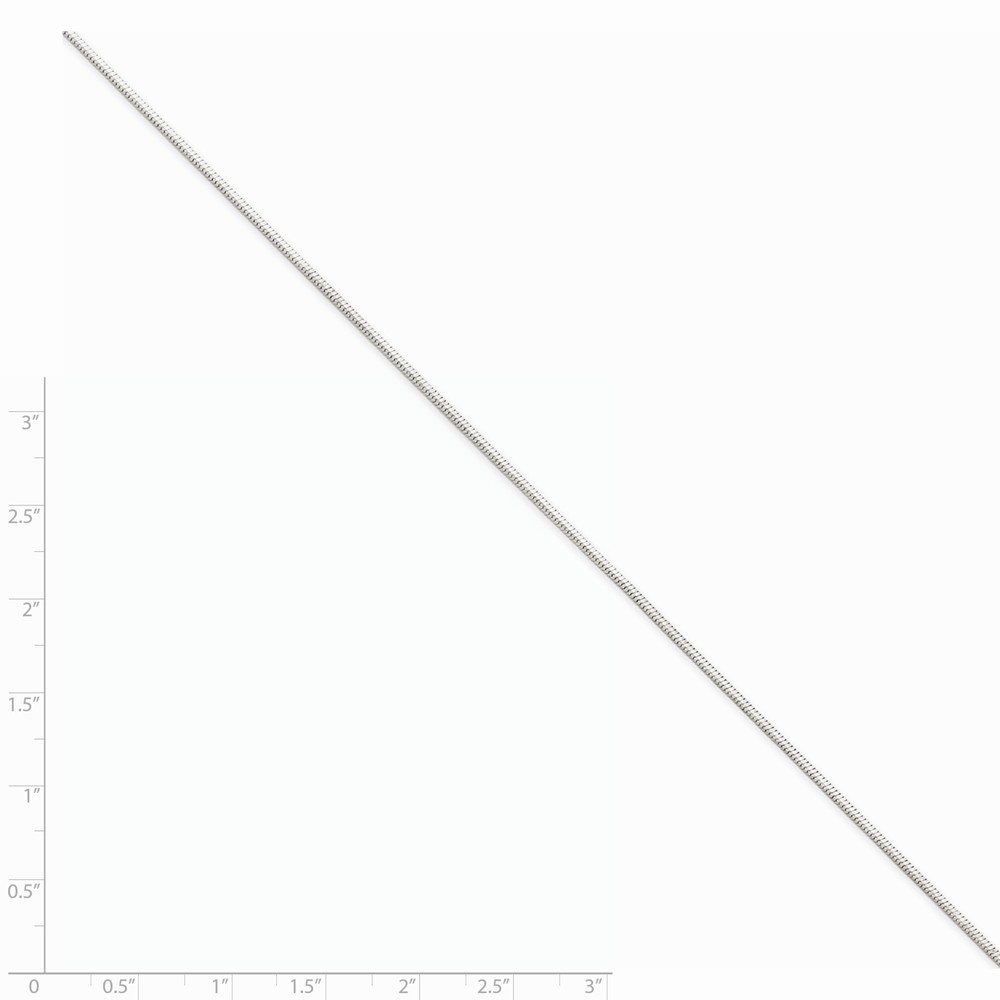 Real 14kt White Gold 1.0mm Octagonal Snake Chain; 18 inch; Lobster Clasp; for Adults and Teens; for Women and Men