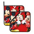 thumbnail image 1 of Mickey Mouse And Minnie Mouse Oven Mitts Pot Holders Set Non-Slip Cooking Kitchen Gloves Washable Heat Resistant Oven Gloves For Microwave BBQ Kitchen Accessories, 1 of 6