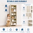 thumbnail image 3 of TacleeKii 6-Tier Bookshelf, Freestanding Bookcase with Open Shelves and Anti-Tip Design, Beige, 3 of 10