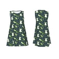 thumbnail image 7 of Fuzoiu Green Frogs Print Women's Sleeveless Dress,Summer Dresses for Women,Casual Sundresses,Beach Sleeveless T-shirt Swing Dress with Pockets, 7 of 7