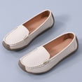 thumbnail image 4 of Penny Loafers for Women Thick Soft Sole Nonslip Driving Shoes Comfortable Casual Slip on Walking Shoes Moccasins Beige Size 8.5, 4 of 7