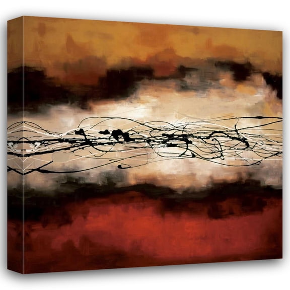 Laurie Maitland 15x15 Gallery Wrapped Canvas Wall Art Titled - Harmony in Red and Ochre