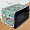 thumbnail image 1 of Pool Party Microwave Oven Cover, Summer Pool Doodle of People on Funny Swim Float Rubbers Happy Boys and Girls, Water Resistant Organizer with Pockets for Kitchen, 36" x 12", Multicolor, by Ambesonne, 1 of 4