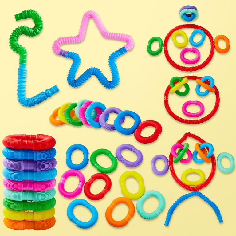 Joyfy, Pop Tubes, 18 Pack, 9 Colors Connectable & Extendable
