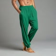 thumbnail image 4 of GrmtClth Pajama Pants Men Lounge Jogger Night Pants Soft Classic Pj Bottoms with Drawstring & Pockets Green L, 4 of 9