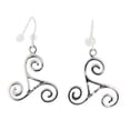 thumbnail image 4 of Jewelry Trends Sterling Silver Spiral Triskele Celtic Trinity Knot Dangle Earrings, 4 of 8