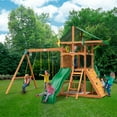 thumbnail image 2 of Gorilla Playsets Avalon Swing Set with Vinyl Canopy Roof, Twister Tube Slide, Wave Slide and Climbing Rock Wal, 2 of 8