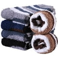 thumbnail image 2 of NANAhuang Mens Fuzzy Socks Soft Cozy Slipper Fluffy Socks Winter Warm Microfiber Plush Sleeping Socks 5 to 6 Pairs, 2 of 6