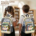 thumbnail image 4 of ZIATUBLES Clear Backpack, Heavy Duty Fabric & PVC Transparent Bookbag with Poodle Airplane Print, Large Capacity See Through Backpack for School College Work Travel Security, 4 of 7
