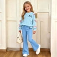 thumbnail image 4 of Cethrio Girls Outfit Sets 2 Piece, Long Sleeve Outdoor Spring Fall Printed Girls' Clothing Sets Light Blue Size 13-14 T, 4 of 7
