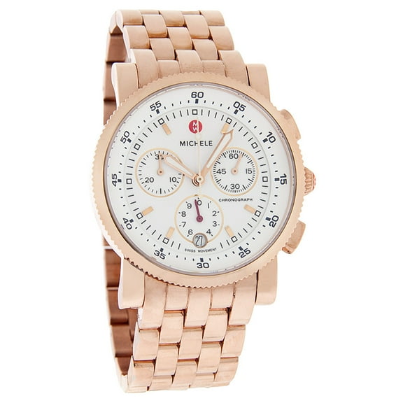 Michele Sport Sail Women's Rose Gold Tone Swiss Chronograph Watch MWW01C000064