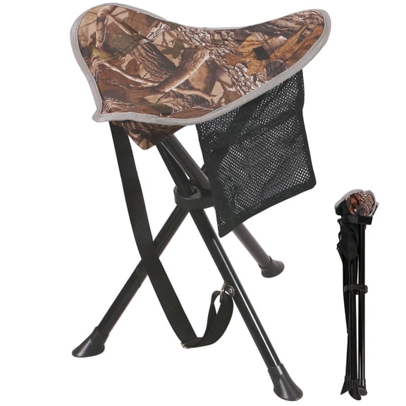 REDCAMP Folding Hunting Stool for Adults, Portable Lightweight 3-Legged Tripod Stool for Fishing, Travel, Backpacking, Hunting and Golf