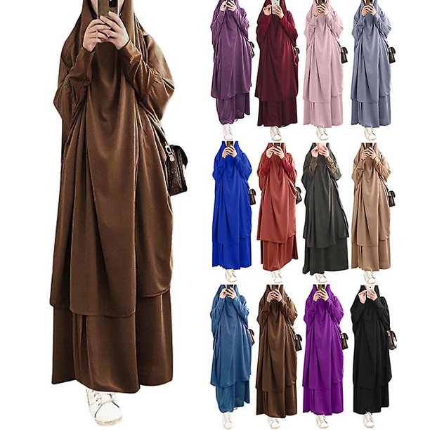 Uae Saudi Solid Robe Dress Hooded Suit Ethnic Wear zhangyuxiang LED