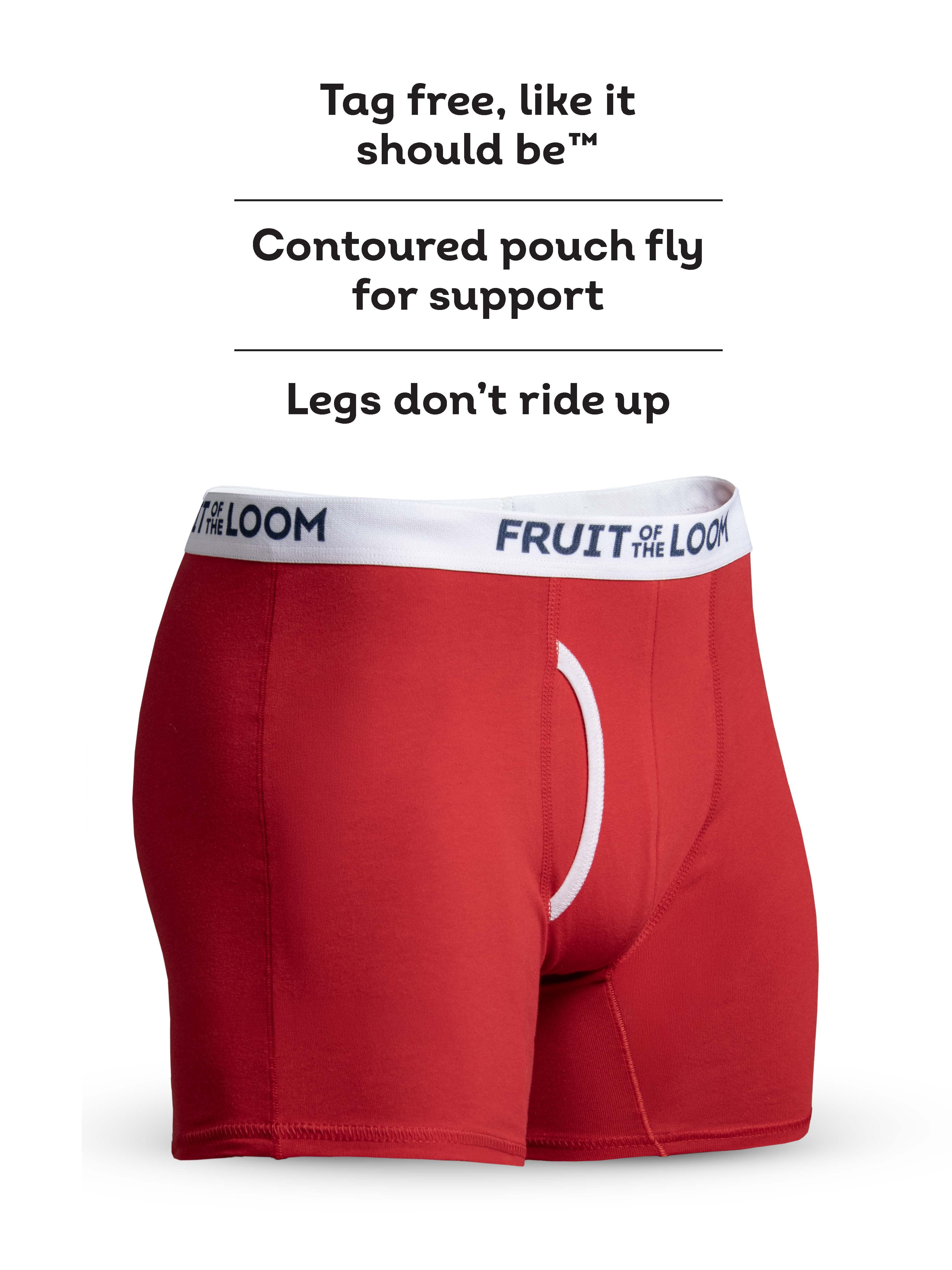 Fruit of the Loom Men's Americana Stretch Boxer Briefs, Moisture Wicking Underwear, 3-Pack