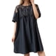 thumbnail image 1 of Vestido camisero plisado con botones de color liso para mujer - Corte holgado, diseño estilizante - Tallas M-XXXL, 1 of 7