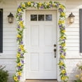 thumbnail image 5 of Artificial Eucalyptus Garland with Pansy Flowers | Spring Outdoor Decor for Porch, Patio & Garden | Faux Greenery Wreath for Door, Wall, Wedding Arch & Home Decoration, 5 of 7