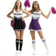 thumbnail image 1 of Déguisement de Pom-Pom Girl pour Femmes, Uniforme d'Écolière, Tenue de Fête, 1 of 4