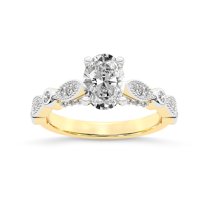 IGI Certified 4 Carat Oval Shape Lab Grown Diamond Engagement Ring | 14K Yellow Gold | Larisa Side Stone Diamond Ring | FG-VS1-VS2 Quality Friendly Diamonds
