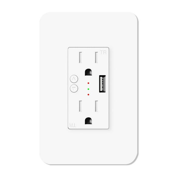 Tomacorriente Inteligente Wi-Fi Multicontacto 2 contactos + 1 puerto USB-A Compatible con App móvil y Asistentes de voz Tecnolite