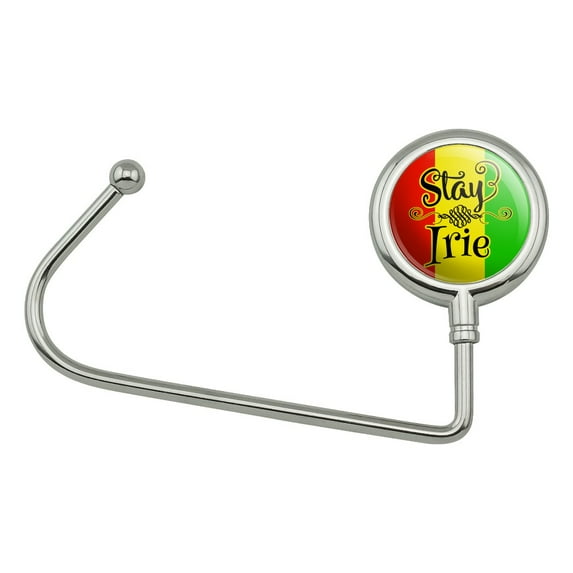 Stay Irie Rastafarian Flag Purse Bag Hanger Holder Hook
