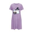 thumbnail image 4 of Censtreet Halloween Sleep Shirts for Women Short Sleeve Night Shirts for Sleeping Pullover Nightgown Soft Nightdress, 4 of 6
