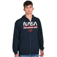 thumbnail image 5 of NASA Retro Worm Logo American Flag Zip Up Hoodie Men's Women's Brisco Brands X, 5 of 6