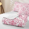 thumbnail image 4 of Erosebridal Traditional Damask Twin Quilt Set, Gothic Flower Twin Coverlet Set, Soft Pink 2 Pieces, 1 Bedspread and 1 Pillowcase, 4 of 7