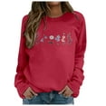 thumbnail image 2 of Womens Long Sleeve Oversized Sweatshirt 2026 Spring Casual Crewneck Loose Pullover Floral Print Fall Y2K Tunic Top, 2 of 4