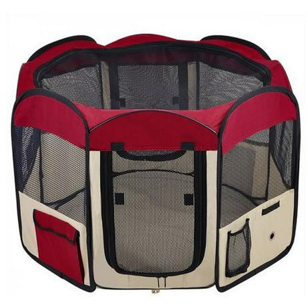 Maroon 45" Octagon Portable Playpen Pet Dog Crate
