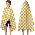 thumbnail image 3 of Yellow and White Checkerboard Pattern Hooded Bath Towel，50"x30" for Ages 3 To 12 Kids, Quick Dry Lightweight Soft Microfiber Hood Beach Towel Cover Up for Kids, 3 of 7