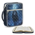 thumbnail image 2 of Xixirimido Quilted Bible Cover Bible Case for Men, Large Bible Carrying Case with Handle, Bible Study Supplies & Christian Gift for Men, Cross Lion Moon Blue, 2 of 7