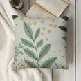 thumbnail image 3 of YINGXI Green Leaves Pillow Cover Floral Embroidery Pillow Case Boho Square Farmhouse Decorative Cushion Cover for Sofa Bed 18x18in, 3 of 5