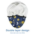 thumbnail image 4 of Shower Caps,Blue Sun Moon Star Pattern Waterproof Shower Cap for Women 4 Pieces,Double Reusable Hair Cover for Shower PEVA Elastic Stretch Hem, 4 of 7