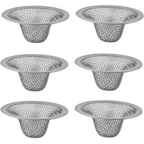 6 Pack Bathroom Mesh Sink Drain Strainer - 2.12" Top / 1" Small Stainless Steel Hair Basket Catcher for Bathroom Sink, Lavatory, Balcony, Utility, RV, Floor Drain