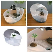 Small Aquarium Turtle Tank Reptile Terrarium Basking Island with for Pet Supplies