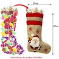 thumbnail image 2 of Bolsa de regalo de calcetín de Feliz Navidad, muñeco de nieve no tejido de gran capacidad, alce, Santa Claus, decoraciones para el hogar, 2023, 2 of 4