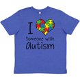 thumbnail image 3 of Inktastic I Heart Someone With Autism Youth T-Shirt, 3 of 5