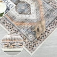 thumbnail image 5 of GlowSol Vintage Boho 9'x12' Washable Large Rugs Persian Distressed Area Rug Stain Resistant Non-Slip Rugs for Living Room Bedroom, Light Orange Gray, 5 of 6